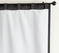 Custom Velvet Twill Blackout Curtain - Washed Black