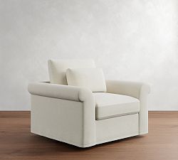 Westwood Roll Arm Deep Seat Slipcovered Swivel Chair