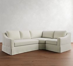 York Slope Arm Slipcovered 3-Piece Wedge Sectional (102")