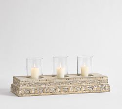 Aarya Wood Centerpiece Candle Holder 