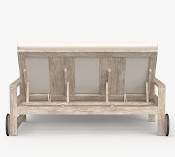 Indio Eucalyptus Outdoor Double Chaise Lounge with Wheels