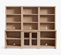 Modern Farmhouse 102&rdquo; Shelf with Display Cabinet