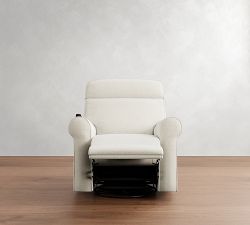 Pottery Barn Comfort Roll Arm Power Swivel Glider Recliner - Thumbnail 3