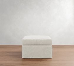 Pearce Square Arm Slipcovered Wide Sectional Ottoman