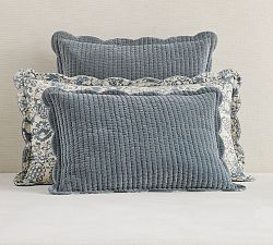 Velvet Scalloped Edge Reversible Quilted Sham