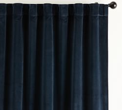 Custom Velvet Twill Blackout Curtain - Navy