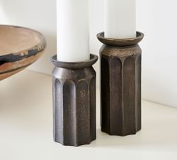 Cade Bronze Fluted Candle Holders - Set of 3