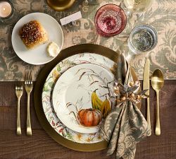 Bedford Harvest Gourd Stoneware Salad Plates - Set of 4