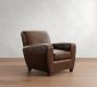 Manhattan Square Arm Leather Chair with Ottoman