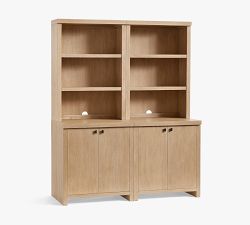 Modern Farmhouse 102" Shelf with Open Cabinets