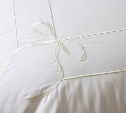 Monique Lhuillier Nell Embroidered Bow Duvet Cover