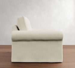 PB Comfort Modern Roll Arm Slipcovered Chair and a Half