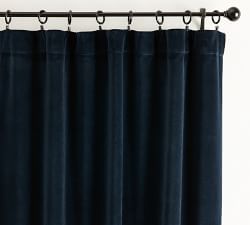 Custom Velvet Twill Blackout Curtain - Navy