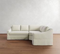 York Slope Arm Slipcovered 3-Piece Wedge Sectional (102")