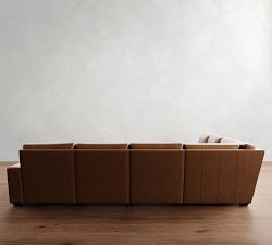 Big Sur Square Arm Leather Power Reclining 6-Piece Chaise Sectional (152"-164")