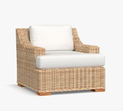 Huntington Wicker Slope Arm Outdoor Lounge Chair