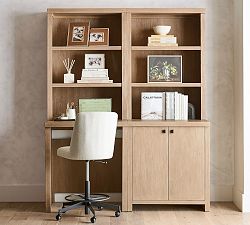 Modern Farmhouse 68" Workstation with Cabinet