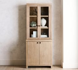 Modern Farmhouse Hutch with Display Cabinet (34")