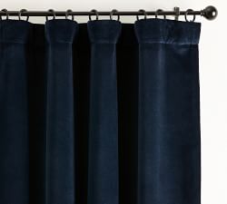 Custom Velvet Twill Blackout Curtain - Navy