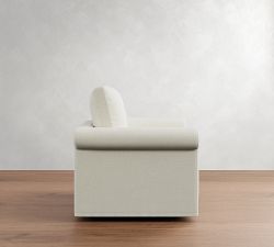 Westwood Roll Arm Slipcovered Swivel Chair