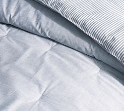 3-Piece Silas Reversible Striped Cotton Comforter &amp; Shams Set