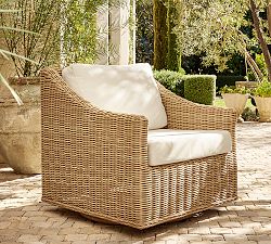 Huntington Slim Slope Arm Swivel Outdoor Lounge Chair
