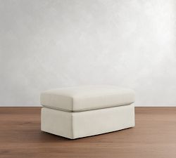 PB Comfort Modern Roll Arm Slipcovered Ottoman and a Half