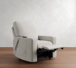 PB Comfort Modern Square Arm Power Lift Recliner with Massage &amp; Heat