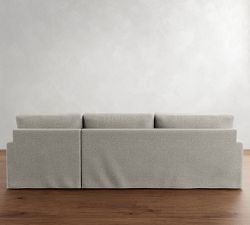 PB Comfort Modern Square Arm Slipcovered Chaise Sectional (100&quot;-126&quot;)