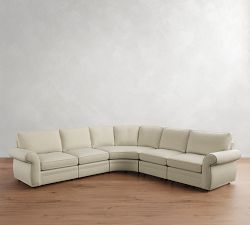 Pearce Roll Arm 5-Piece Curved Wedge Sectional (130")