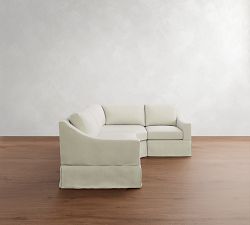 York Slope Arm Slipcovered 3-Piece Wedge Sectional (102")