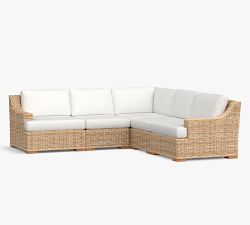 Huntington Wicker 5-Piece Slope Arm Outdoor Sectional (100")