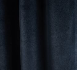 Custom Velvet Twill Blackout Curtain - Navy