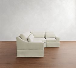 York Slope Arm Deep Seat Slipcovered 3-Piece Wedge Sectional (108")