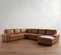 Big Sur Square Arm Leather Power Reclining 6-Piece Chaise Sectional (152"-164")