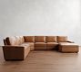 Big Sur Square Arm Leather Power Reclining 6-Piece Chaise Sectional (152"-164")