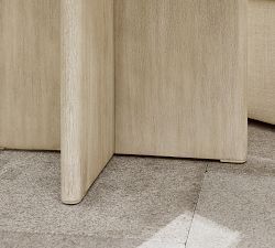 Cayman Concrete &amp; Eucalyptus Round Outdoor Dining Table (48")