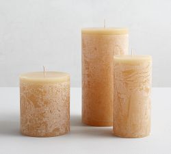 Scented Timber Pillar Candles - Honeysuckle