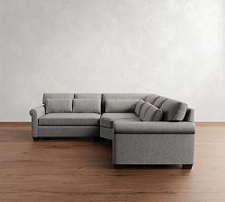 York Roll Arm Deep Seat 3-Piece L-Shaped Wedge Sectional (109")