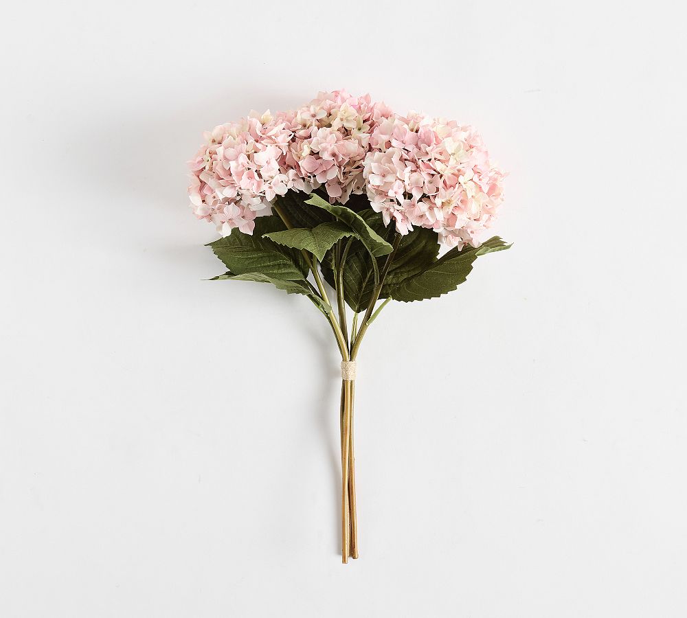 Faux Hydrangea Bundle - Blush, 3 Stem