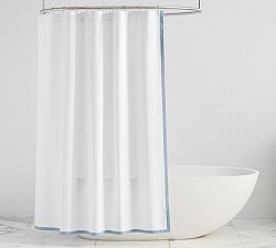 Bordered Percale Shower Curtain