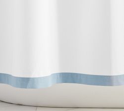 Bordered Percale Shower Curtain