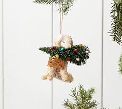 Open Box: Bottlebrush Dog Ornament - Creme/Tan