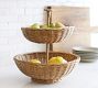 Handwoven Wicker Tiered Stand
