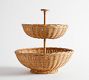 Handwoven Wicker Tiered Stand