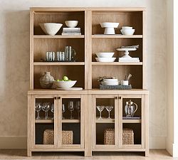 Modern Farmhouse Shelf with Display Cabinets (68")