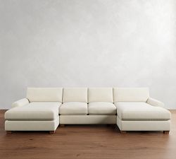 PB Comfort Modern Roll Arm Double Chaise Sectional (135"-170")