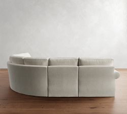 Pearce Roll Arm Slipcovered 5-Piece Curved Wedge Sectional (130")