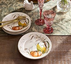 Bedford Harvest Gourd Stoneware Salad Plates - Set of 4