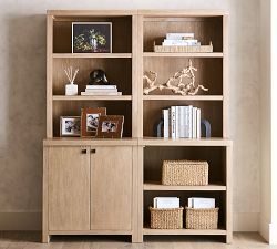 Modern Farmhouse 102" Shelf with Open Cabinets - Thumbnail 5